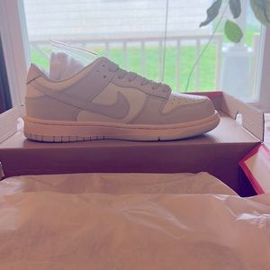 Women’s Nike Dunk Low, color Sail/Lt Bone Cashmere. Never Worn